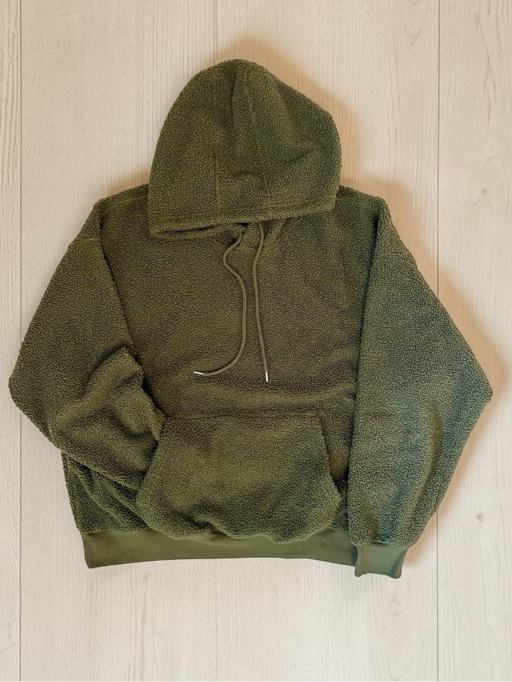Lazypants Olive Green Sherpa Hoodie with Kangaroo Pocket Woman Size XL